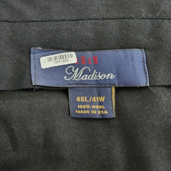 Brooks Brothers Mens 1818 Madison Fit Wool Navy Pinstripe Pants Size 41W 46L - Picture 5 of 7